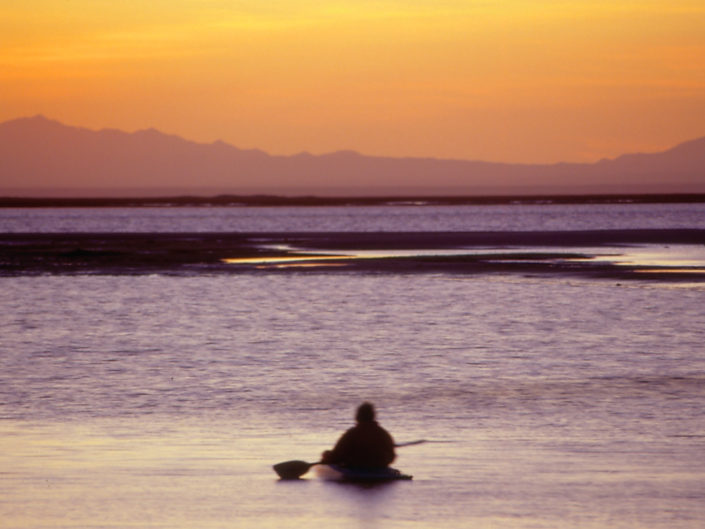 Kayacker at sunset