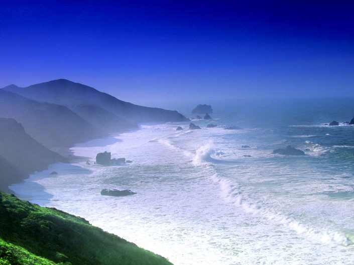 Landscape,pacific ocean,sonoma coast, breaking waves