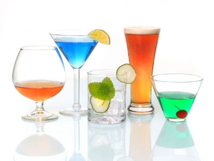 cocktails and white background