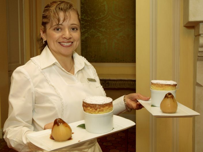Waitress Serving Dessert